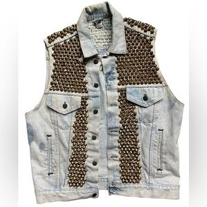 Vintage Cowden Men’s studded denim vest size large.